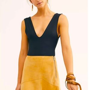 Free People Keep It Sleek Bodysuit in Black